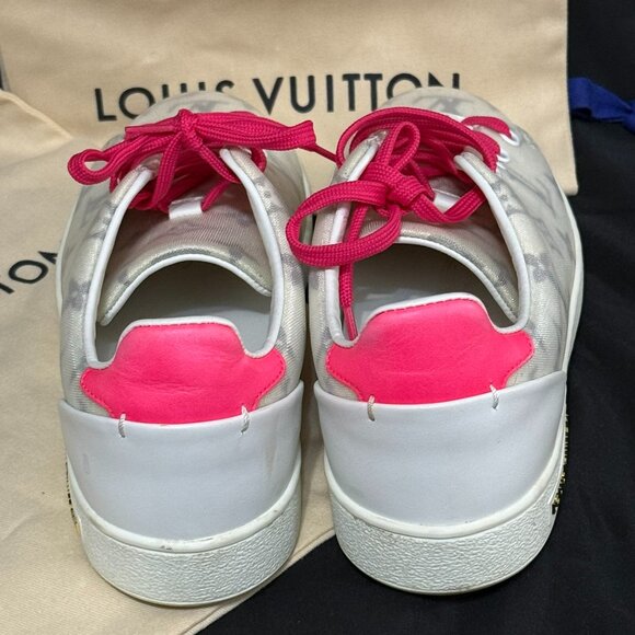 Louis Vuitton White/Pink Monogram Frontrow Sneakers Size 38 - Picture 4 of 4